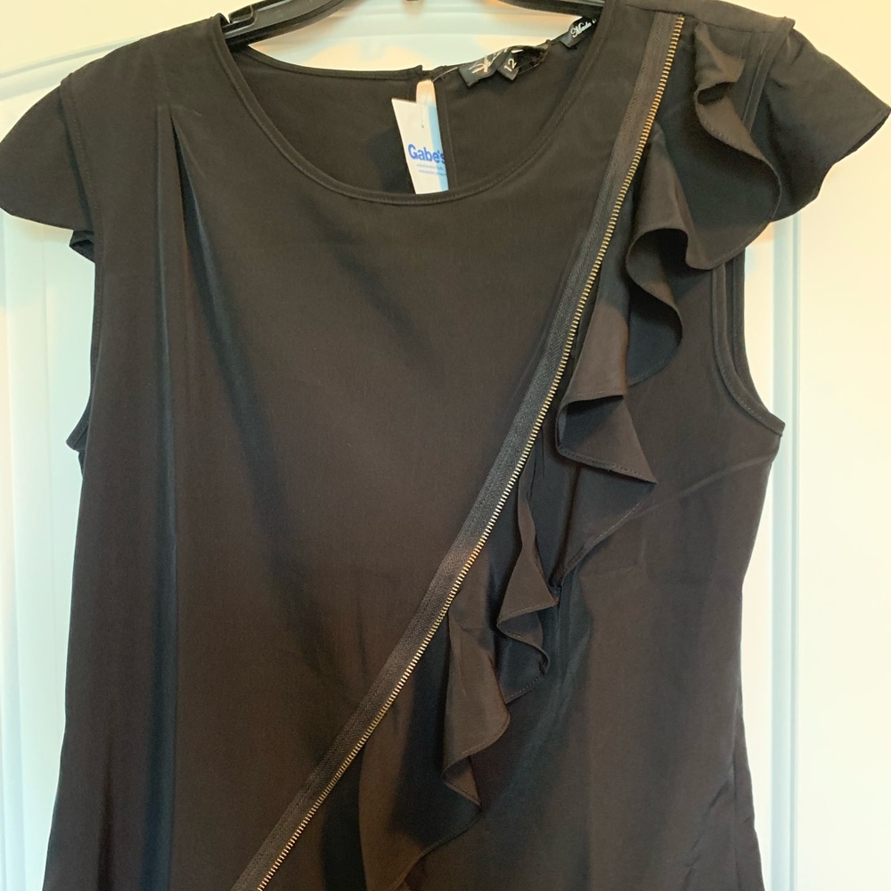 Spiegel blouse with zipper ruffle detail